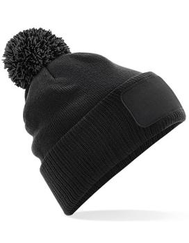 Bommelmütze - eckiger Patch - individuell bedruckt